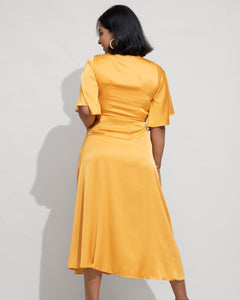 Eve Wrap Midi Dress - Mustard – Absolute